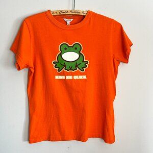 Vintage graphic frog T shirt 'Kiss me Quick'